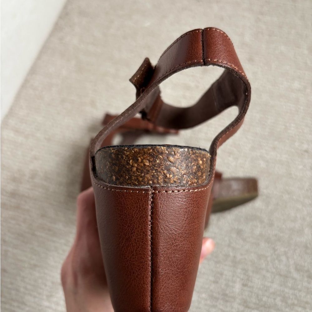Blowfish Brown Wedge Sandals with Cork Heel - Picture 3 of 4